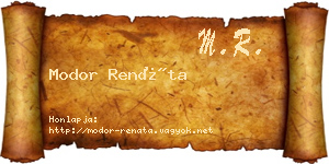 Modor Renáta névjegykártya