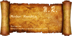 Modor Renáta névjegykártya
